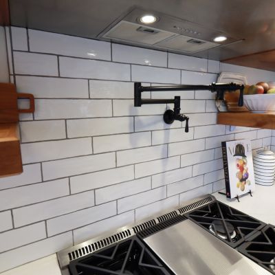 white subway tile backsplash in a Lawrence kitchen