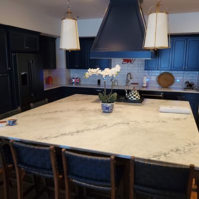 kitchen remodel with large center island in Lawrence, KS