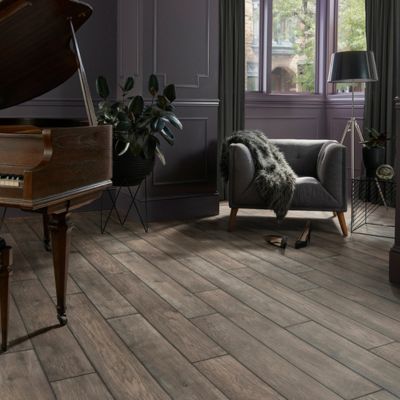 wood look luxury vinyl floors in a lawrence living room
