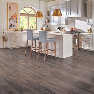wood look luxury vinyl floors in a lawrence ks kitchen